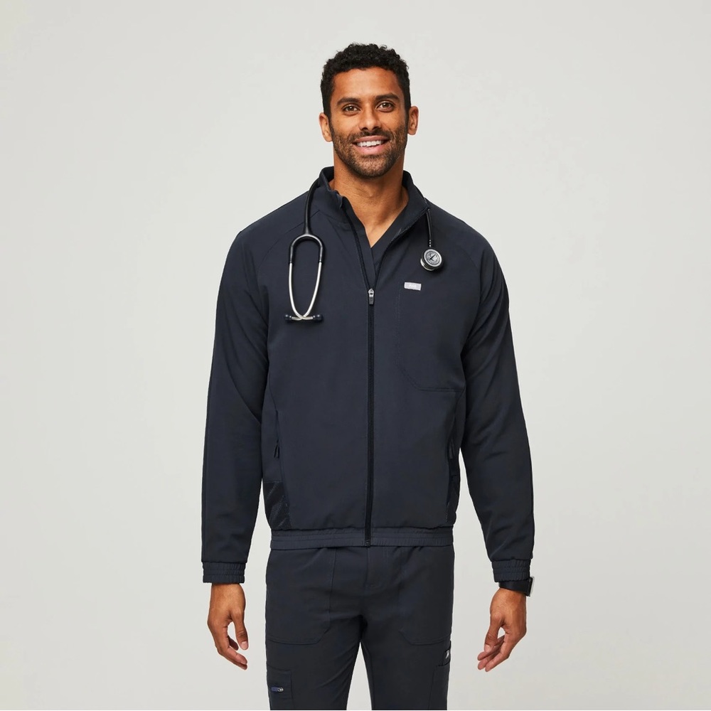 Figs Cobaki Scrub Jacket, Med, Night Sky
